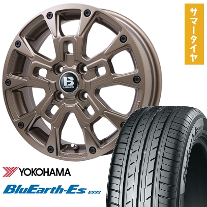 165/60R14 夏タイヤ ホイール4本セット エブリイワゴン ヨコハマ ブルーアース ES32 ビッグウエイ B-LUGNAS BRD(マットブロンズ) 14インチ