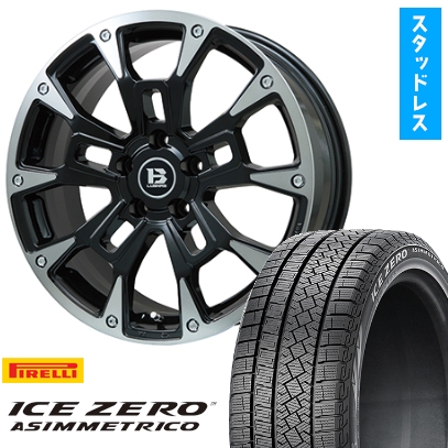 225/60R17 スタッドレスタイヤ ホイール4本セット PIRELLI ウィンター アイスゼロアシンメトリコ (5/114車用) ビッグウエイ B-LUGNAS BRD  17インチ