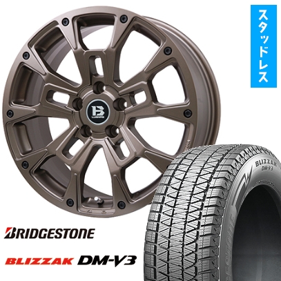 ブリザック DMーV3 - 215/70R16 スタッドレスタイヤ 銀輪4本仕掛ける BRIDGESTONE ブリ背嚢 DM-V3 DMV3 (5/114車用) ビッグウエイ B-LUGNAS BRD(引っ敷きブロンズ) 16in タイヤ、ホイール-車、バイク、自転車