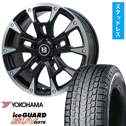 225/60R18 スタッドレスタイヤ ホイール4本セット YOKOHAMA  アイスガード SUV G075 (5/114車用) ビッグウエイ B-LUGNAS BRD  18インチ
