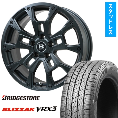 225/60R18 スタッドレスタイヤ ホイール4本セット BRIDGESTONE ブリザック VRX3 (5/114車用) ビッグウエイ B-LUGNAS BRD(マットブラック) 18インチ
