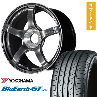 215/40R18 夏タイヤ ホイール４本セット (5/100車用) YOKOHAMA ブルーアース GT AE51 ヨコハマ アドバンレーシング TC4 SE 18インチ