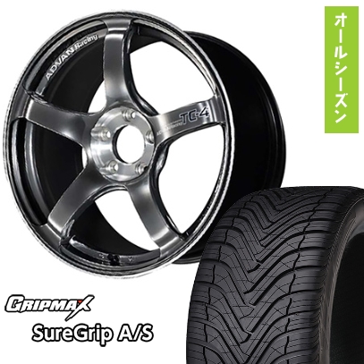 225/45R18 オールシーズンタイヤ ホイール４本セット (5/114車用) GRIPMAX SureGrip A/S ヨコハマ アドバンレーシング TC4 SE 18インチ