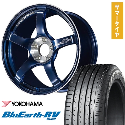 225/45R18 夏タイヤ ホイール４本セット (5/114車用) YOKOHAMA ブルーアース RV-03 ヨコハマ アドバンレーシング TC4 SE 18インチ