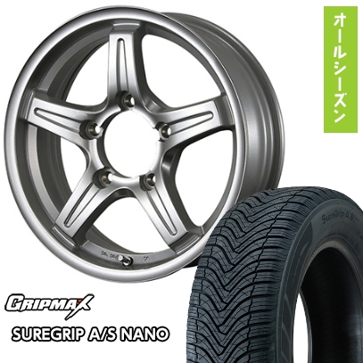 【新品】ジムニーシエラ オールシーズンタイヤ ホイール4本セット 195/80R15 グリップマックス SUREGRIP A/S NANO(限定) TWS グランヴァード NEO 15インチ