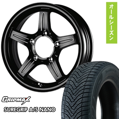 【新品】ジムニーシエラ オールシーズンタイヤ ホイール4本セット 195/80R15 グリップマックス SUREGRIP A/S NANO(限定) TWS グランヴァード NEO 15インチ