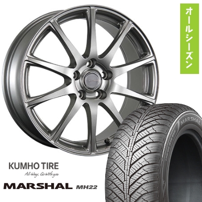 235/55R18 オールシーズンタイヤ ホイール４本セット (5/114車用) KUMHO マーシャル MH22(限定) ブリヂストン エコフォルム SE-23 18インチ