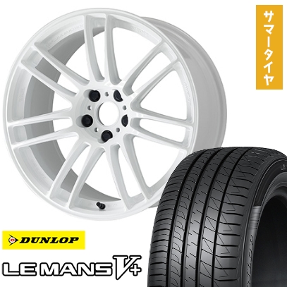 225/40R18 夏タイヤ ホイール４本セット (5/114車用) DUNLOP ルマン V+(ファイブプラス) ワーク エモーション ZR7 18インチ