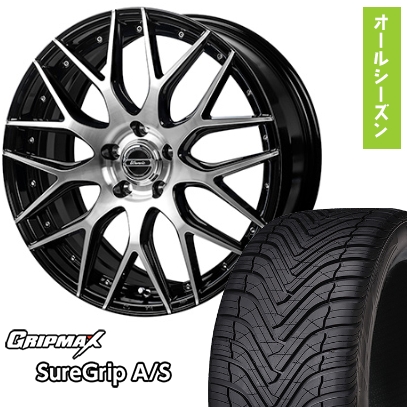 225/55R18 オールシーズンタイヤ ホイール４本セット (5/114車用) GRIPMAX SureGrip A/S モンツァ ワーウィック MX-09 18インチ