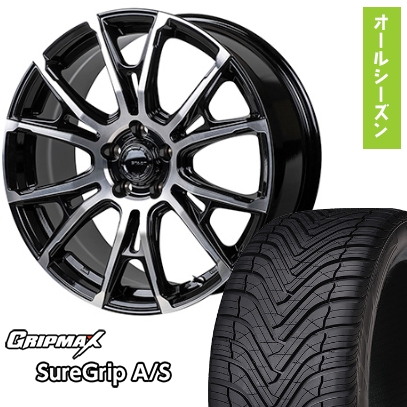 グリップマックス - 225/55R18 オール時期タイア 車輪４本仕掛ける (5/114車用) GRIPMAX SureGrip A/S モンツァ HI-BLOCK シュタッド 18in タイヤ、ホイール-自動車