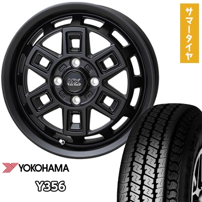145/80R12 80/78N 夏タイヤ ホイール4本セット YOKOHAMA Y356 HOT STUFF マッドクロス アイヴァー  12インチ