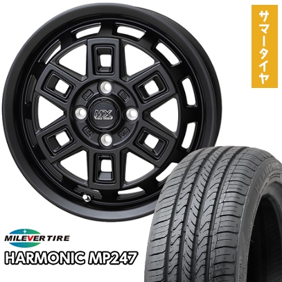165/50R15 夏タイヤ ホイール4本セット MILEVER ハーモニック MP247(限定) (軽自動車用) HOT STUFF マッドクロス アイヴァー 15インチ