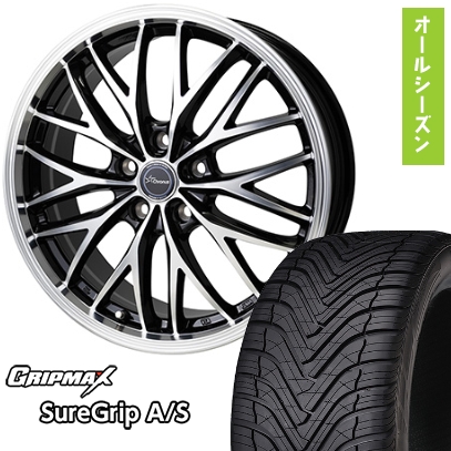 グリップマックス - 225/45R18 オール時期タイア 車輪４本仕掛ける (5/114車用) GRIPMAX シュアグリップ オール時期(押さえる) クロノス CH-113 18in 車、バイク、自転車-自動車