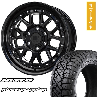 265/60R18 夏タイヤ ホイール4本セット NITTO RIDGE GRAPPLER (6/139車用) HOT STUFF バークレイハードロック ヒューロン 18インチ