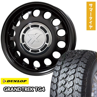 145/80R12 80/78N 夏タイヤ ホイール4本セット DUNLOP グラントレック TG4 COSMIC クロスブラッド スティール  12インチ