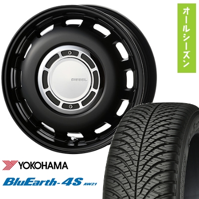 新品 N-BOX タント スペーシア オールシーズンタイヤ ホイール4本セット 165/55R15 ブルーアース 4S AW21 クロスブラッド ディーゼル 15インチ