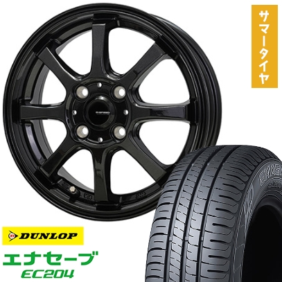 エナセーブ - 165/65R15 夏タイア 車輪４本仕掛ける ダンロップ EC204 熱っぽい原材料 ジースピード G-08 15in 車、バイク、自転車-夏タイヤ、ホイールセット