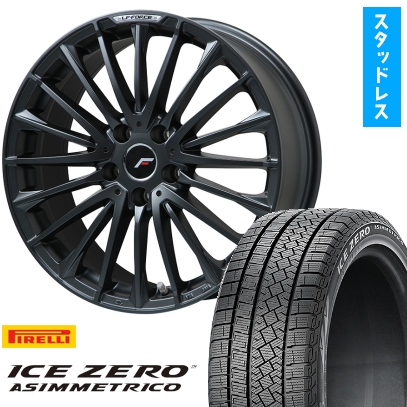 235/55R18 スタッドレスタイヤ ホイール4本セット (5/114車用) PIRELLI ウィンター アイスゼロアシンメトリコ レアマイスター LF-FORCE (平座ナット) 18インチ