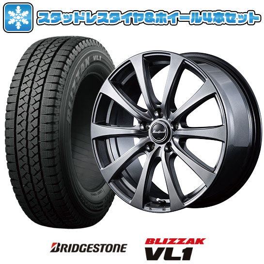 165/80R14 スタッドレスタイヤ ホイール４本セットBRIDGESTONE ブリザック VL1(5/114車用)MID ユーロスピード G1014インチ : arktire 26225 156465 28200 28200 : アークタイヤ