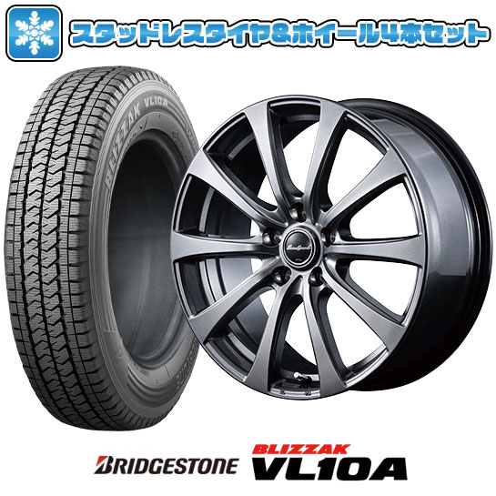 165/80R14 スタッドレスタイヤ ホイール4本セット BRIDGESTONE ブリザック VL10A (5/114車用) MID ユーロスピード G10 14インチ : arktire 26225 156465 45255 45255 : アークタイヤ