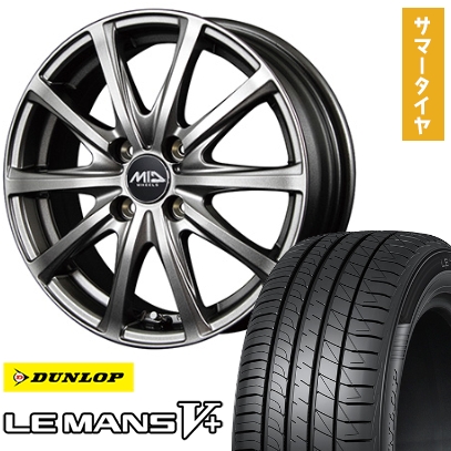 155/65R14 夏タイヤ ホイール４本セット ダンロップ ルマン V+(ファイブプラス) MID ユーロスピード V25 14インチ