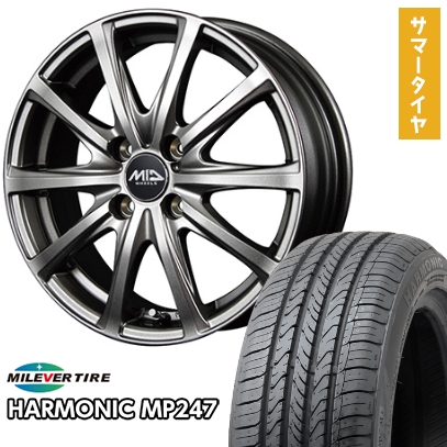 165/55R14 夏タイヤ ホイール４本セット ミレバー ハーモニック MP247(限定) MID ユーロスピード V25 14インチ