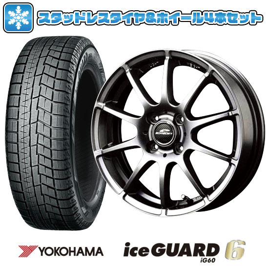 185/60R15 スタッドレスタイヤ ホイール４本セット YOKOHAMA アイスガード シックスIG60 (国産車用) MID WHEELS スタッグ 15インチ : arktire 20142 156523 24920 24920 : アークタイヤ