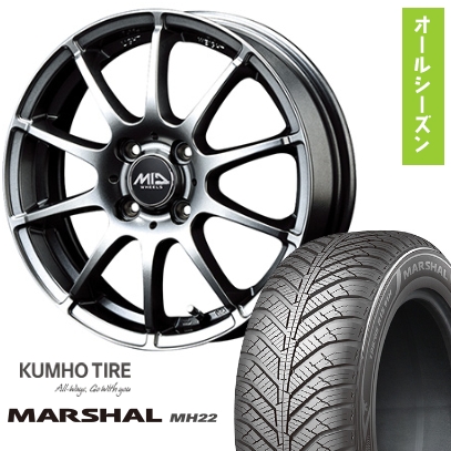 155/65R14 夏タイヤ ホイール４本セット クムホ マーシャル MH22 AS(限定) MID シュナイダー スタッグ 14インチ