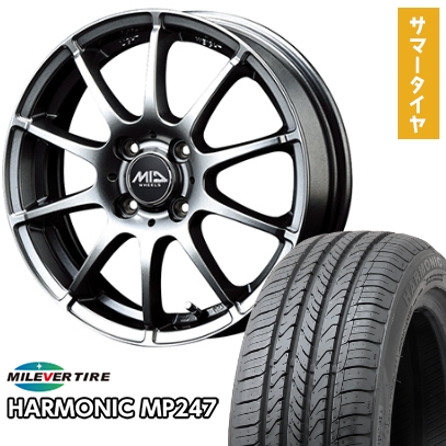 165/55R14 夏タイヤ ホイール４本セット ミレバー ハーモニック MP247(限定) MID シュナイダー スタッグ 14インチ