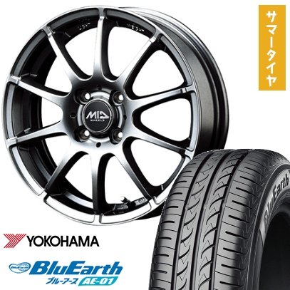 165/60R15 夏タイヤ ホイール４本セット ヨコハマ ブルーアース AE-01 MID シュナイダー スタッグ 15インチ
