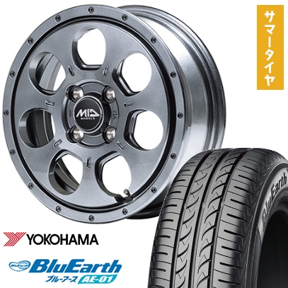 165/65R15 夏タイヤ ホイール４本セット ヨコハマ ブルーアース AE-01 MID ロードマックス マッドエージェント 15インチ