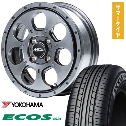 165/50R15 夏タイヤ ホイール４本セット ヨコハマ エコス ES31 MID ロードマックス マッドエージェント 15インチ