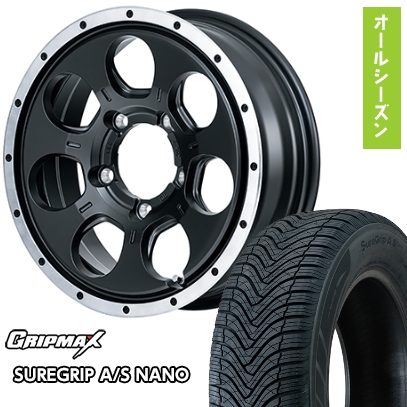 【新品】ジムニー オールシーズンタイヤ ホイール４本セット 175/80R16 GRIP MAX シュアグリップ オールシーズン ナノ(限定) MID ロードマックス WO-7 16インチ
