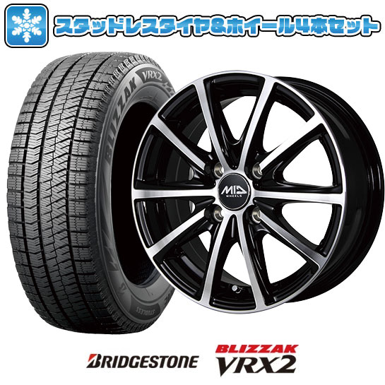 165/65R15 スタッドレスタイヤ ホイール４本セット BRIDGESTONE ブリザック VRX2 (国産車用) MID WHEELS V25 15インチ : arktire 20981 156634 24667 24667 : アークタイヤ