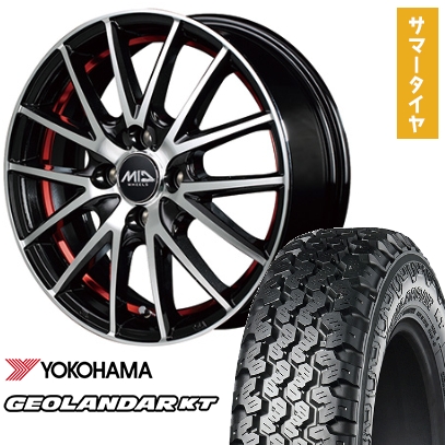 145/80R12 80/78N 夏タイヤ ホイール４本セット ヨコハマ ジオランダー KT MID シュナイダー RX27 12インチ