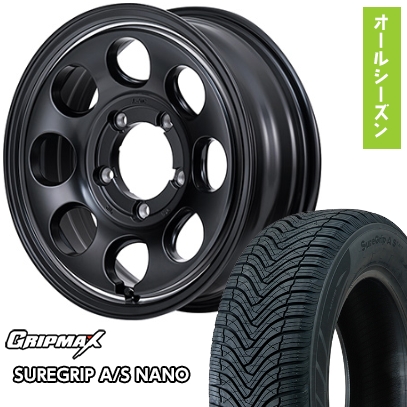 【新品】ジムニー オールシーズンタイヤ ホイール４本セット 175/80R16 GRIP MAX シュアグリップ オールシーズン ナノ(限定) MID ガルシア パーム8 16インチ