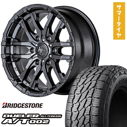 オールテレーン - 265/65R17 夏タイア 車輪4本仕掛ける BRIDGESTONE デューラー A/T002 OWL/RBL (6/139車用) MID ナイトロパワー M26 クロスファング 17in 夏タイヤ、ホイールセット-車、バイク、自転車