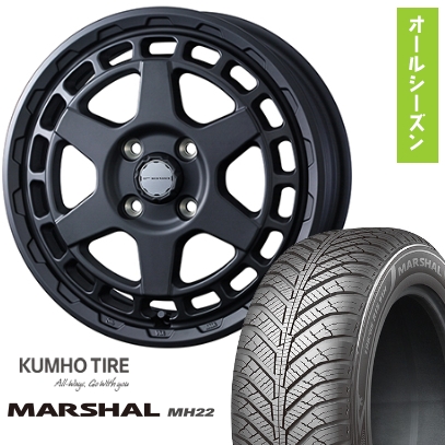 KUMHO - 155/65R14 夏タイア 車輪４本仕掛ける クムホ マーシャル MH22 AS(押さえる) マッドヴァンス X 手あいS 14in タイヤ、ホイール-車、バイク、自転車-夏タイヤ、ホイールセット