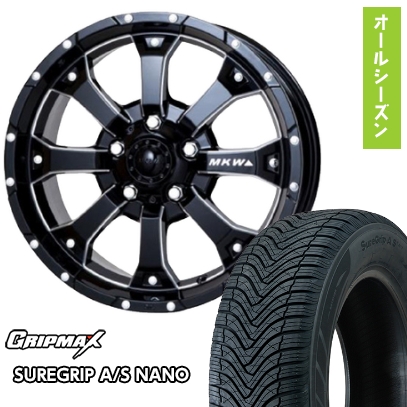 【新品】ジムニー オールシーズンタイヤ ホイール４本セット 175/80R16 GRIP MAX SURE GRIP AS ナノ(限定) トライスター MKW MK-46 M/L+ 16インチ