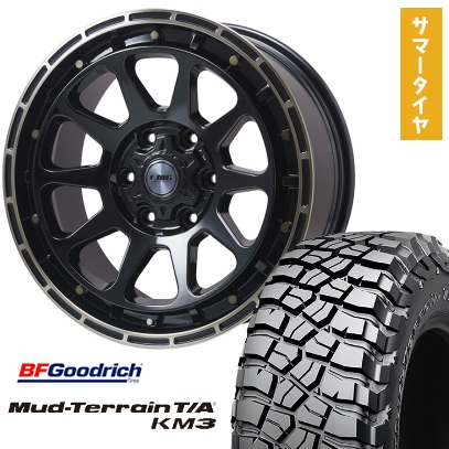 GEOLANDAR - 285/65R18 夏タイア 銀輪4本仕かける BFG マッドテレーンT/A KM3 (6/139車用) LEHRMEISTER LMG DIEZ 18in