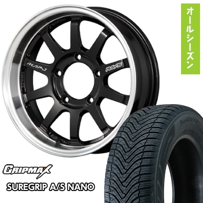 グリップマックス - 【新品】ジムニー オール時期タイア 車輪４本仕掛ける 175/80R16 GRIP MAX シュアグリップ オール時期 ナノ(押さえる) レイズ A LAP-J FORGED 16in 自動車-タイヤ、ホイール-オールシーズンタイヤ、ホイールセット
