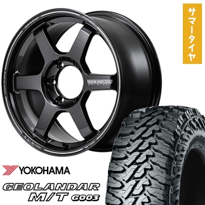 GEOLANDAR - 285/65R18 夏タイア 車輪4本仕掛ける YOKOHAMA ジオランダー M/T G003 (6/139車用) RAYS VOLK TE37 ラージPCD プログレッシブモデルII 18in 車、バイク、自転車-自動車-夏タイヤ、ホイールセット