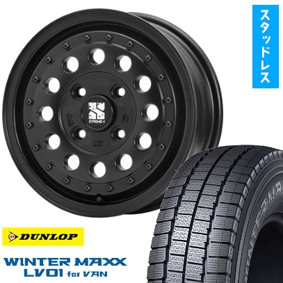 WINTER MAXX - 165/80R14 スタッドレスタイヤ 車輪4本仕掛ける DUNLOP 冬季MAXX LV01 for VAN (4/114車用) MLJエクストリームJ ラギッド 14in 冬タイヤ、ホイールセット-タイヤ、ホイール