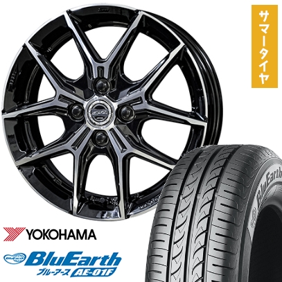 165/70R14 夏タイヤ ホイール４本セット ヨコハマ ブルーアース AE-01F 共豊 スマック +EK M1 14インチ