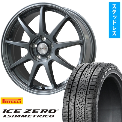 225/55R18 スタッドレスタイヤ ホイール4本セット (5/100車用) PIRELLI ウィンター アイスゼロアシンメトリコ レアマイスター LMスポーツLM-QR 18インチ