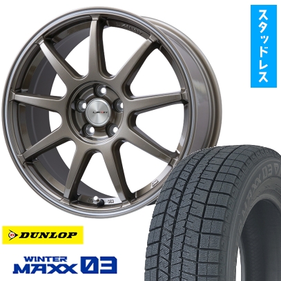 WINTER MAXX 03 - 225/40R18 スタッドレスタイヤ 銀輪4本仕かける (5/100車用) DUNLOP 冬季MAXX 03 レアマイスター LM運動競技LM-QR 18in
