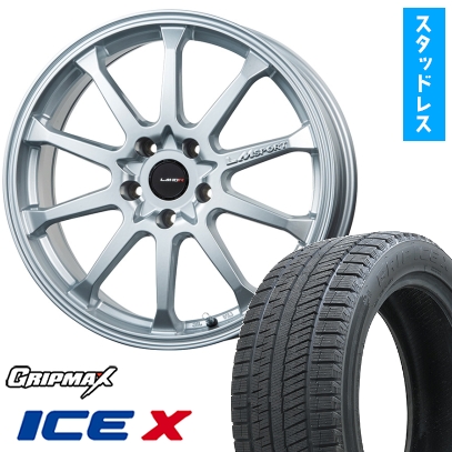 225/40R18 スタッドレスタイヤ＆ホイール４本セット アイスX BSW ブラックサイドウォール(限定) (5/100車用) レアマイスター LMスポーツLM-10R 18インチ