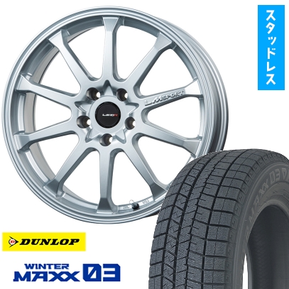 225/40R18 スタッドレスタイヤ ホイール4本セット (5/100車用) DUNLOP ウィンターMAXX 03 レアマイスター LMスポーツLM-10R 18インチ