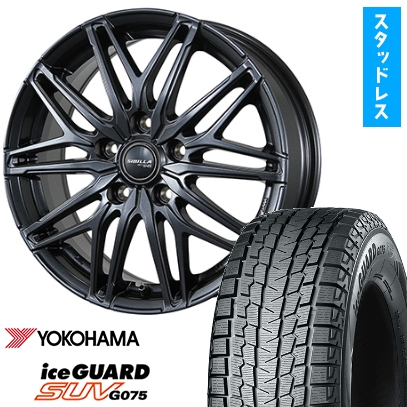 225/60R18 スタッドレスタイヤ ホイール4本セット YOKOHAMA アイスガード SUV G075 (5/120車用) TOPY シビラ NEXT W45 トヨタ車専用 18インチ