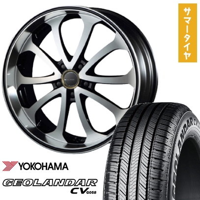 GEOLANDAR - 225/55R19 夏タイア 車輪4本仕掛ける YOKOHAMA ジオランダー CV G058 (5/114車用) MZ SPEED ジュノウ バベル 19in 自動車-車、バイク、自転車-夏タイヤ、ホイールセット